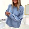 Women's Autumn/Winter Color Block Round Neck Pullover Top