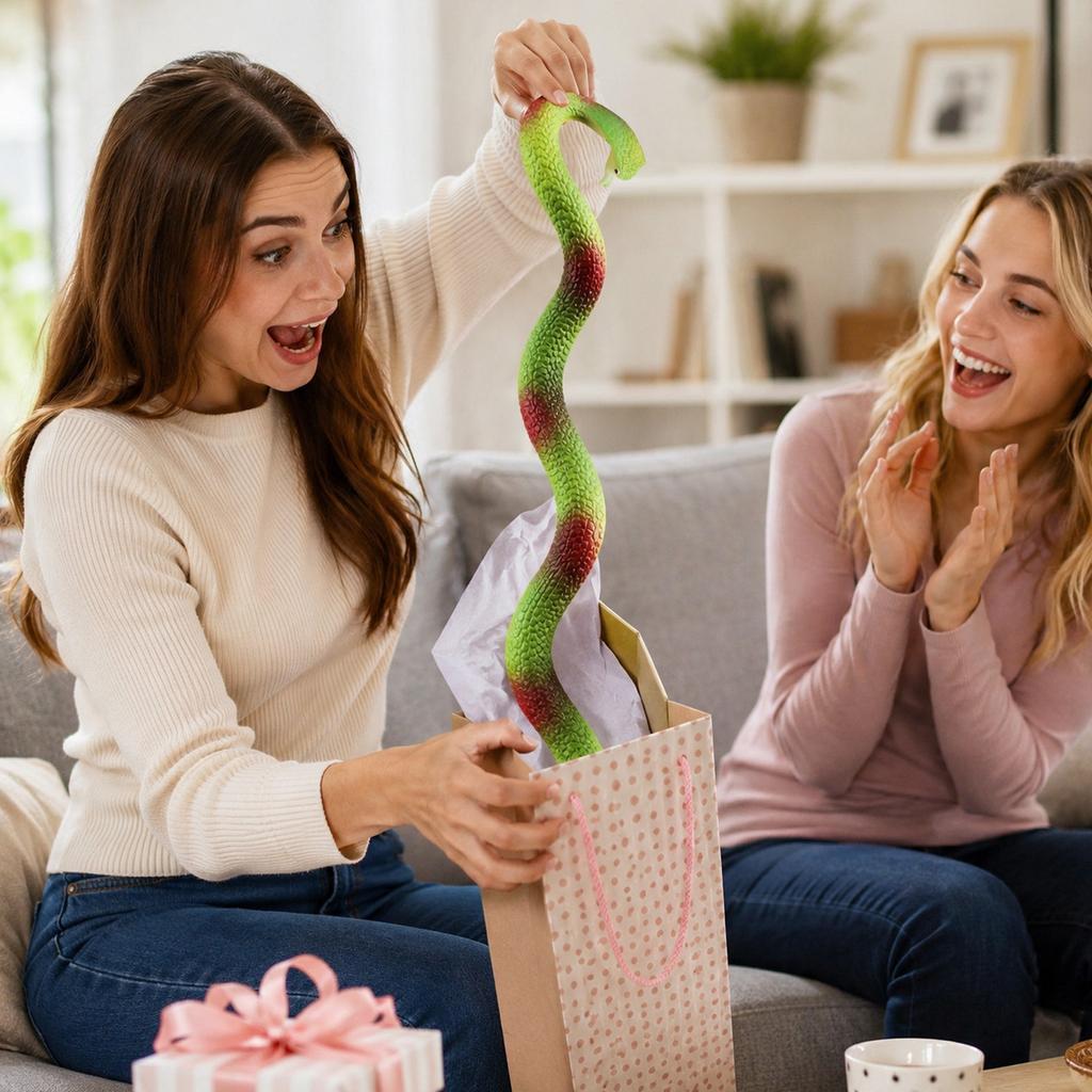 Fake Snake Toy - Realistic Rubber Snake for Halloween Jokes Party Favors