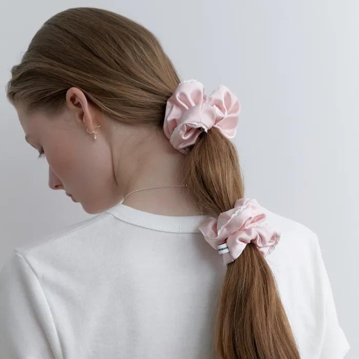 Pure Cotton Lace Satin Scrunchy M (L251MHA030)