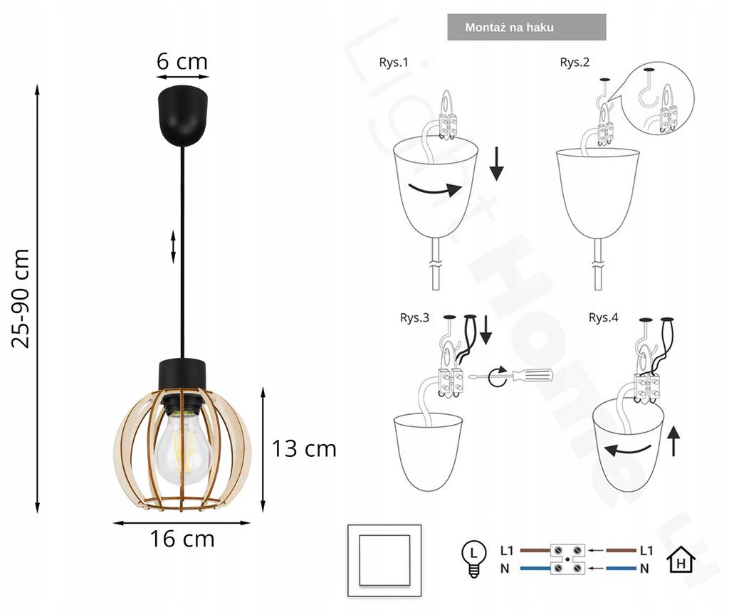 MODERN WOODEN LED CEILING HANGING LAMP