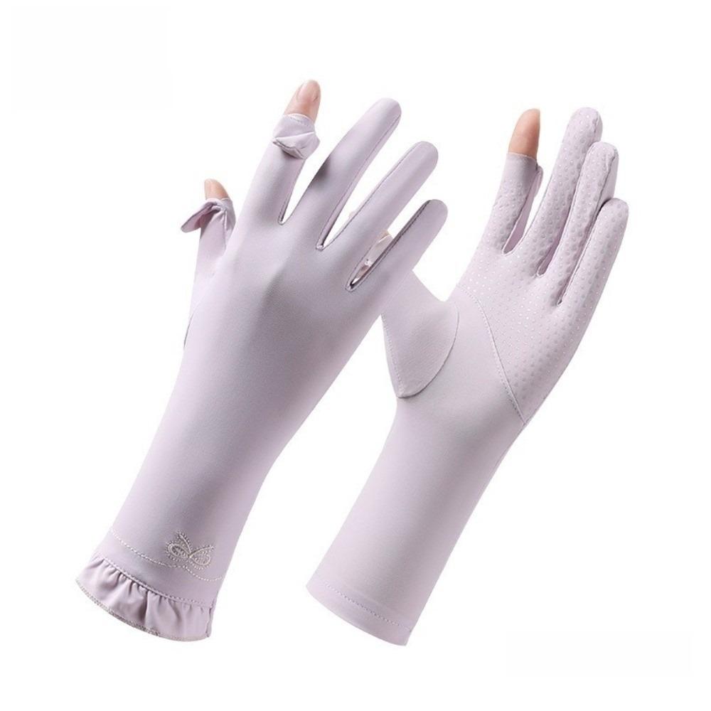 Lace Sun Protection Gloves UV Protection Ice Silk Gloves Lightweight Sunscreen Gloves for Summer