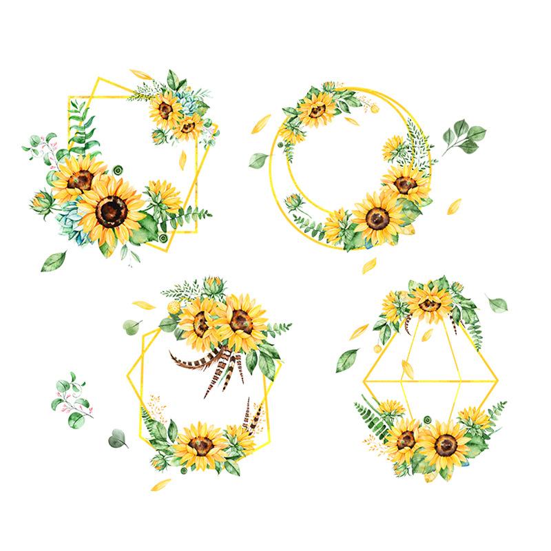Sunflower Wall Stickers Bedroom Warm Living Room Decoration Stickers Removable Supply Printing