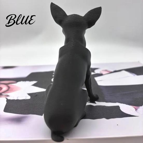 Modern Fekete Kutyaszobor 3D Nyomtatott Csivava Figurina, Szobor, Műanyag Asztali Kisállat Dísztárgy Kölyök Szobor Asztali Dekorációhoz, Ajándék Szeretőknek Stabil