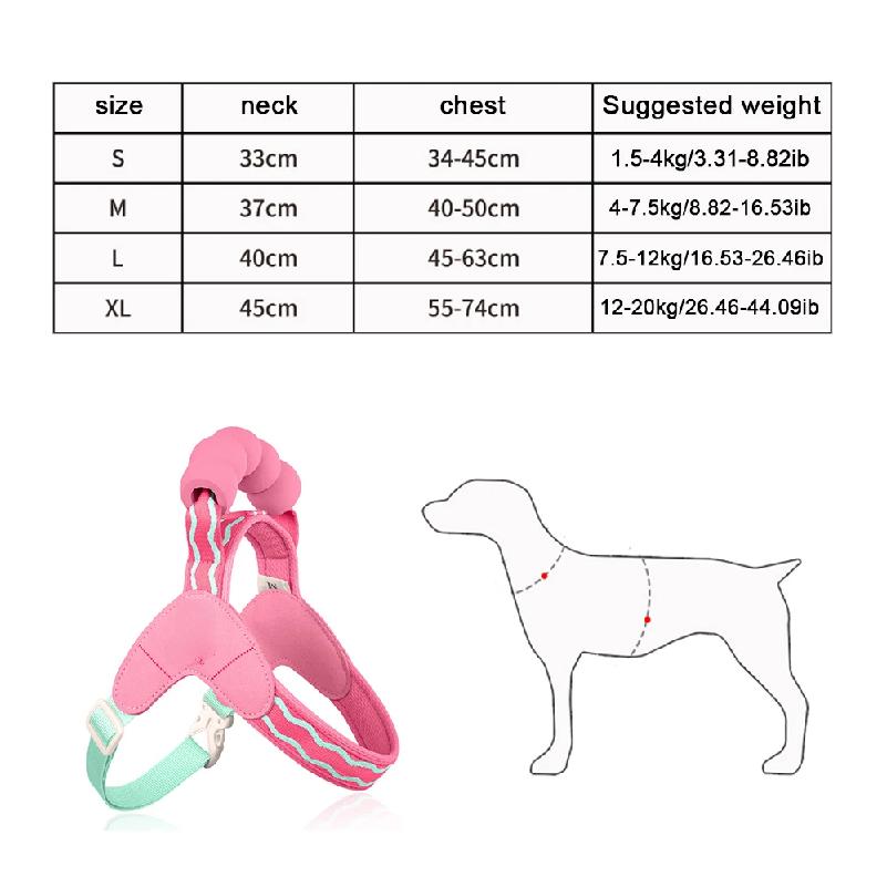 Dog Harness Set Step-In No-Pull Easy Escape Proof Vest with Dual Leash Clips & Reflective Stitching for Puppies Small Dogs