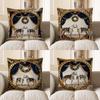 2D Royal Horses And Golden Decorative Pillow Cover Pattern Cushion Cover Suitable For Sofa Bedroom Car Pillow Cover