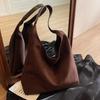 Autumn and Winter Retro Solid Color Texture Tote Bag Women's Large-capacity Commuting Versatile Shoulder Bag