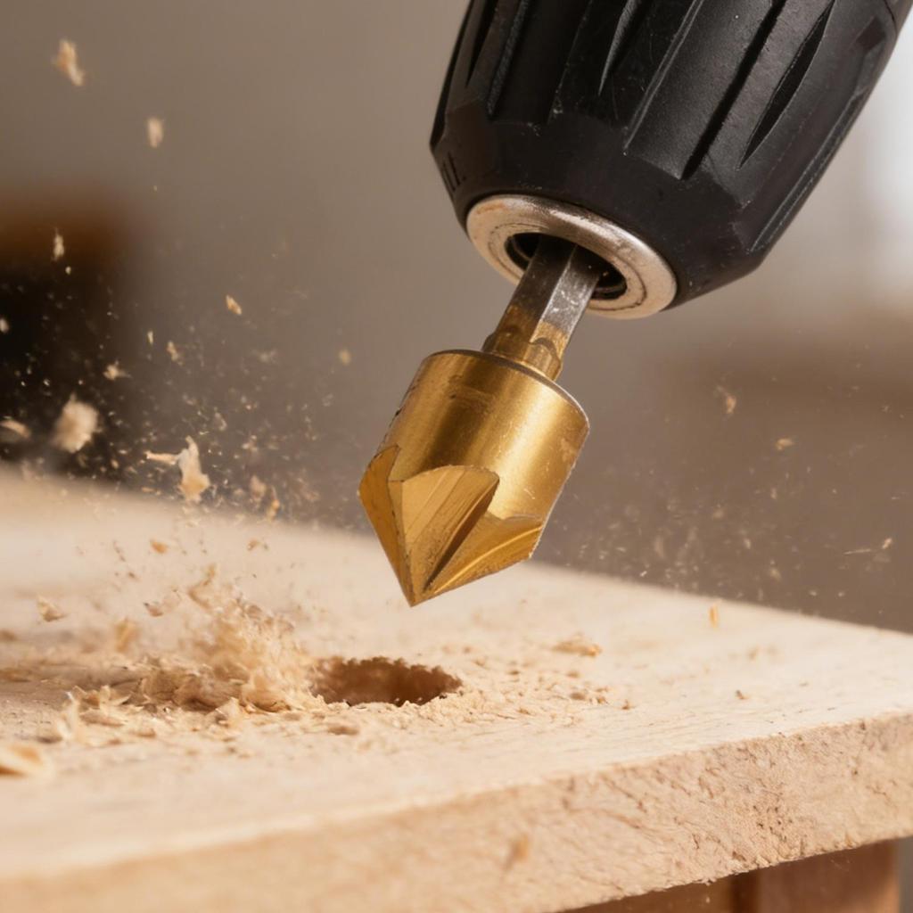 6PCS Countersink Drill Bit Hex Shank HSS Flute Countersink 90 Degree Center Punch Tools Set Chamfering Bits Cutter for Wood