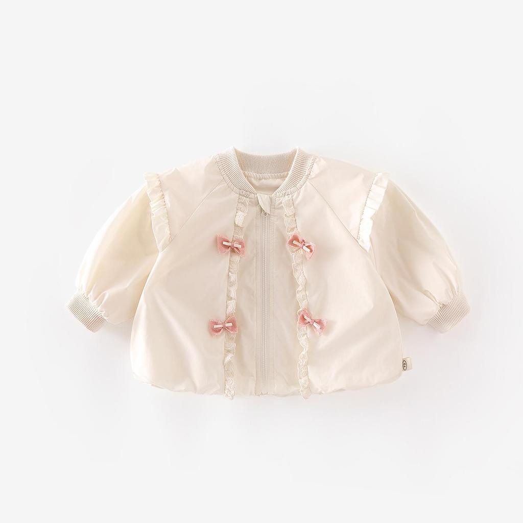 Girls' Color Block Bow Jacket - Autumn 2025 Korean Fashion Trend