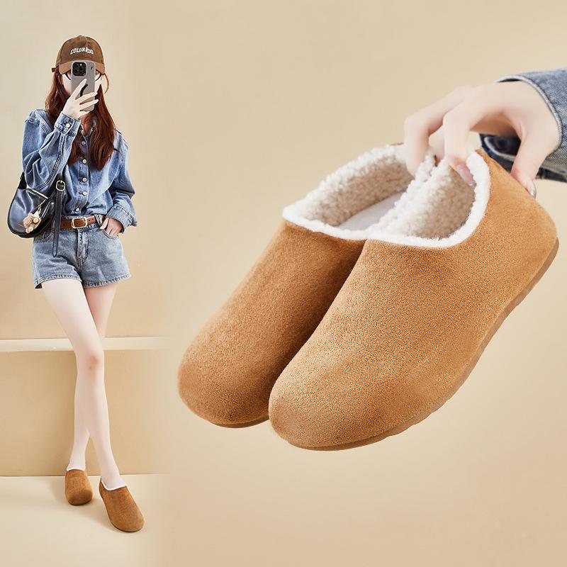 Winter Warm Moccasins for Women Faux Suede Loafers with Fuzzy Plush Lined Non Slip House Flats Shoes Women's Indoor Outdoor Faux Fur Walking Shoes