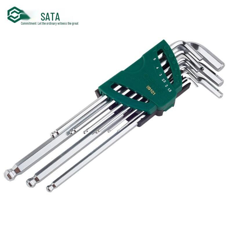 SATA 9-piece Extra Long Ball End Hex Key Set Set