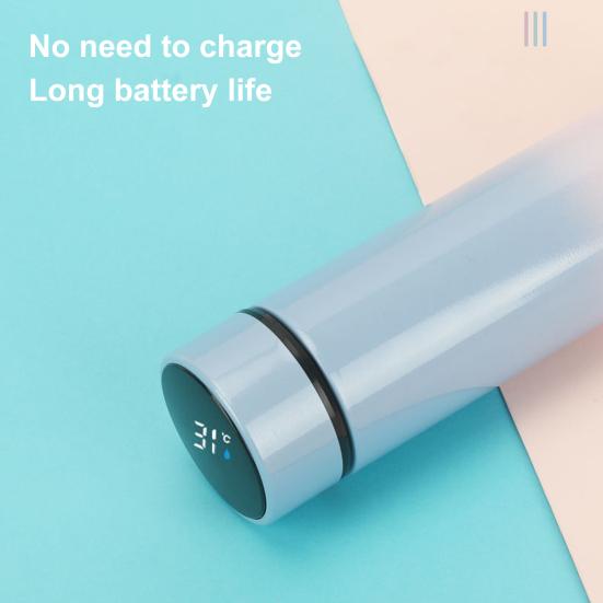 500ML Vacuum Flask LED Temperature Display Keep Warm/Cold Stainless Steel Gradient Smart Insulated Water Bottle for School