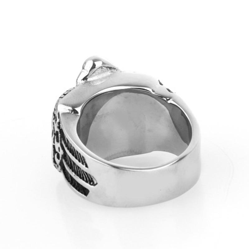 Herren Persönlichkeit Titanstahl Totenkopfring Punkring Herrenaccessoires