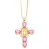 Divine Virgin Mary Crosses Charm Necklace with Shimmering Stones Neck Accessory for Fashion Forward Individuals