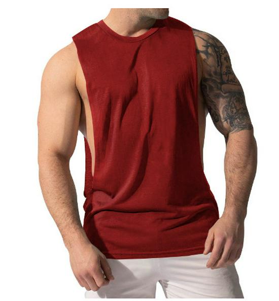 2023 European Men's Sleeveless Loose Fit Solid Color Casual Tank Top