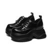 Thick-soled Loafer Patent Leather Women's Spring and Autumn New High Heel British Style Single Shoes Black Summer Leather Shoes Sponge Cake