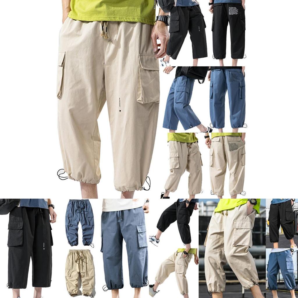 Relaxed Fit Men Capri Short Pants With Adjustable Ankles For Casual And Beachwear