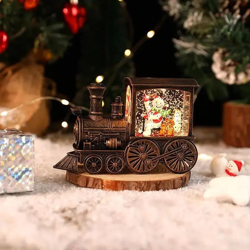 

New Christmas Gifts Souvenirs Christmas Party Gifts Water Filled Small Trains Thomas Trains Cars Decoration Lighting Train Box