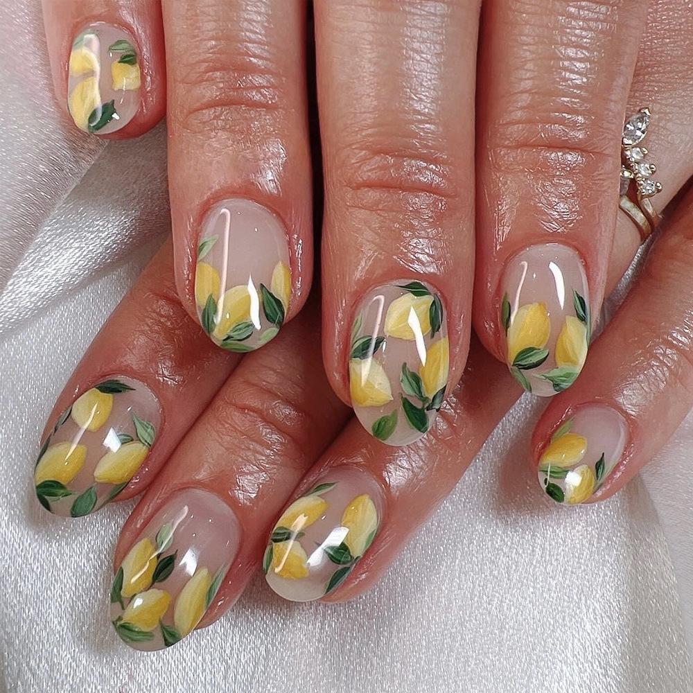 5D Embossed Lemon Nail Art Stickers - Thin, Close-Fitting, Three-Dimensional Designs