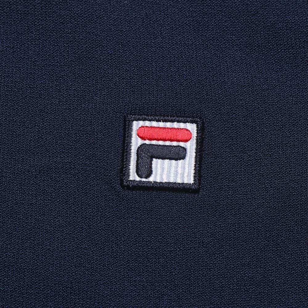 Fila Moda Patrimonial Simples Clássico Retrô Casual Versátil Confortável Ajustado Tricô Manga Curta Suéter Tops Femininos Azul Cigarro F11W628415FDB
