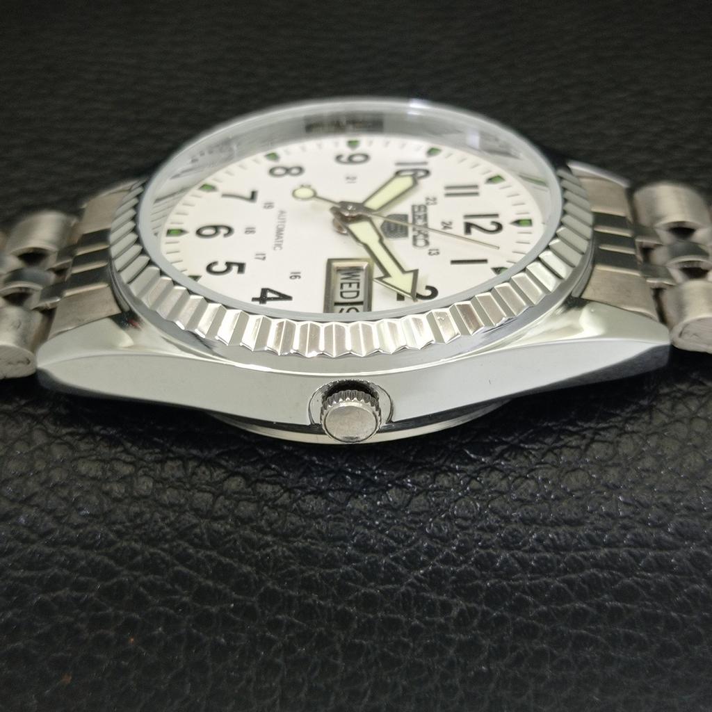 ЯПОНСЬКИЙ ВІНТАЖНИЙ ВІДНОВЛЕНИЙ ЧОЛОВІЧИЙ БІЛИЙ ГОДИННИК SEIKO 5 АВТОМАТИЧНИЙ 6309A a441645-1