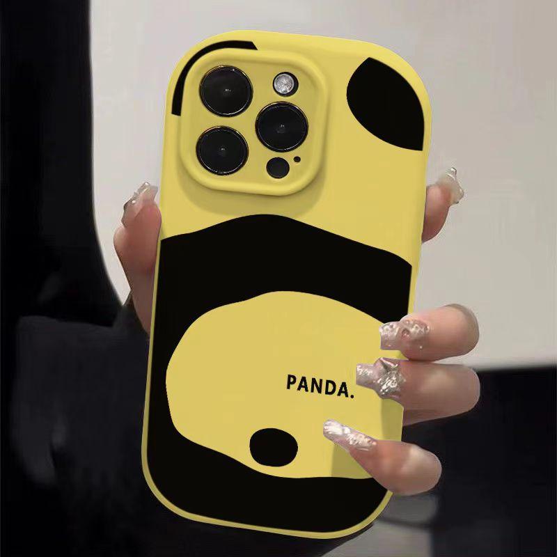 The Simple Panda Is Suitable for Apple 16pro, Cartoon 15promax Phone Case 14plus, Creative 13 Matte 12/11