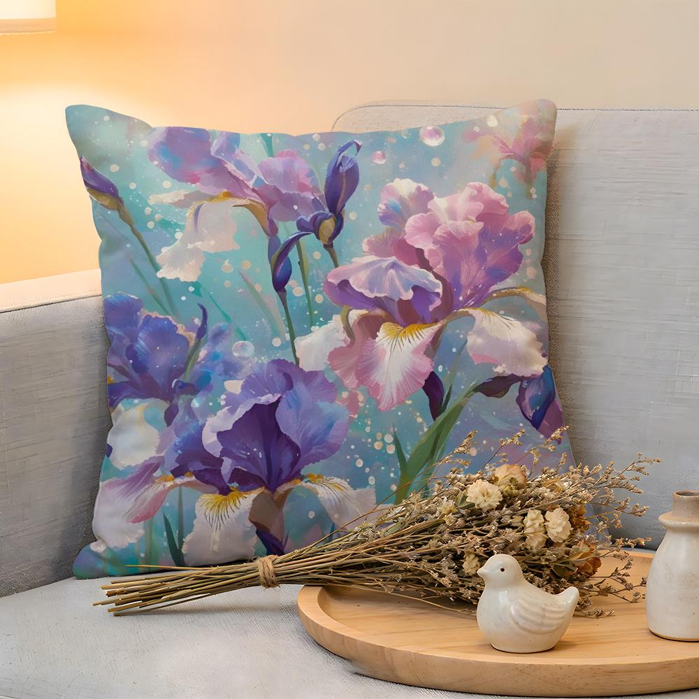 

Cushion Cover Linen SkinFriendly Soft Decorative Case for Sofa Home Decor fashion Iris Pillow cover 30x30cm