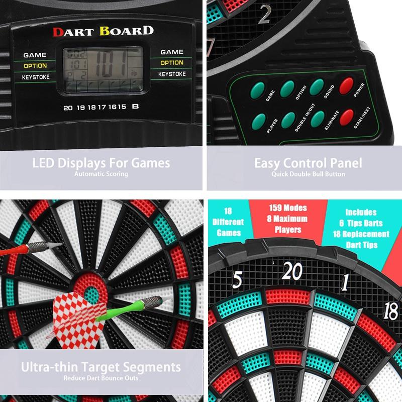 Electronic Dart Board Dartboard Set LCD Score Display with 6 Darts Sets Party Toy Funny Flying Game Gift Box Home Decor