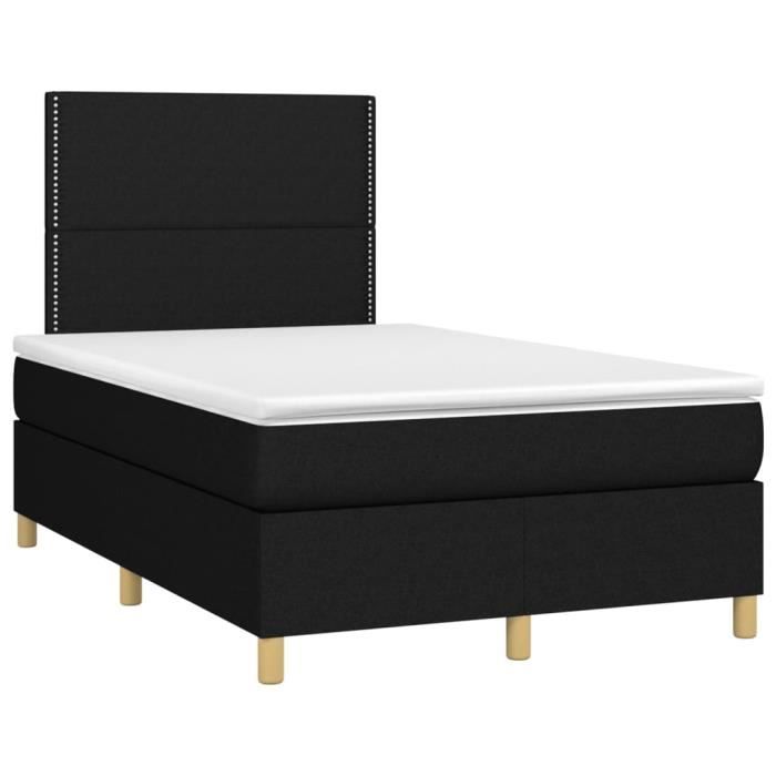 3142243 vidaXL Divan Bed with Mattress Black 120x200 Cm Fabric