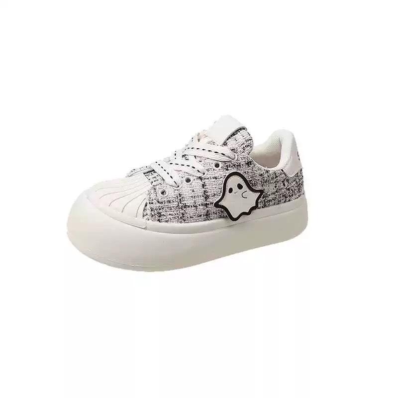Spring Explosion Ugly Cute Big Head Little White Shoes Children's Platform 2025 New Middle and Older Children's Casual Versatile Sports Shoes