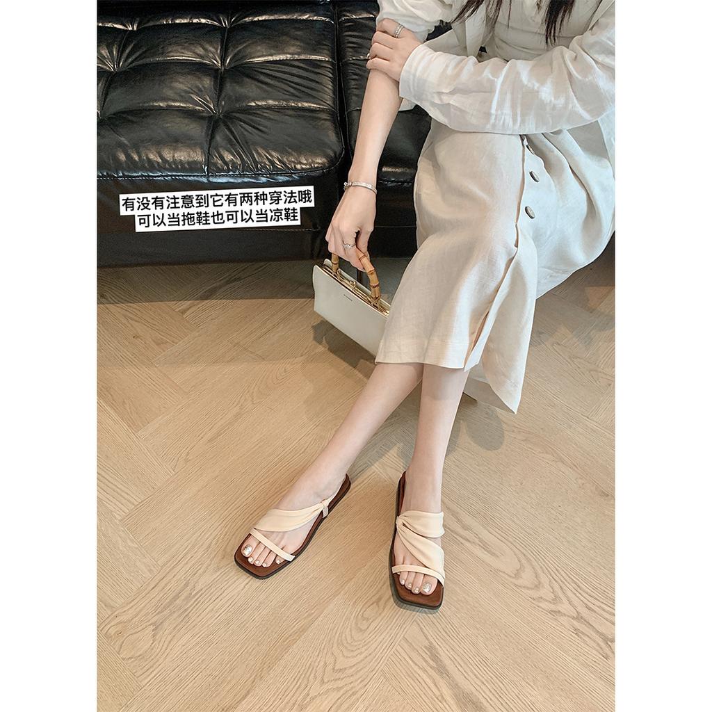 Two wear towels~ 4cm square head heightened thick bottom wrapped with beach vacation slippers women's sandals wear new summer fashion towels