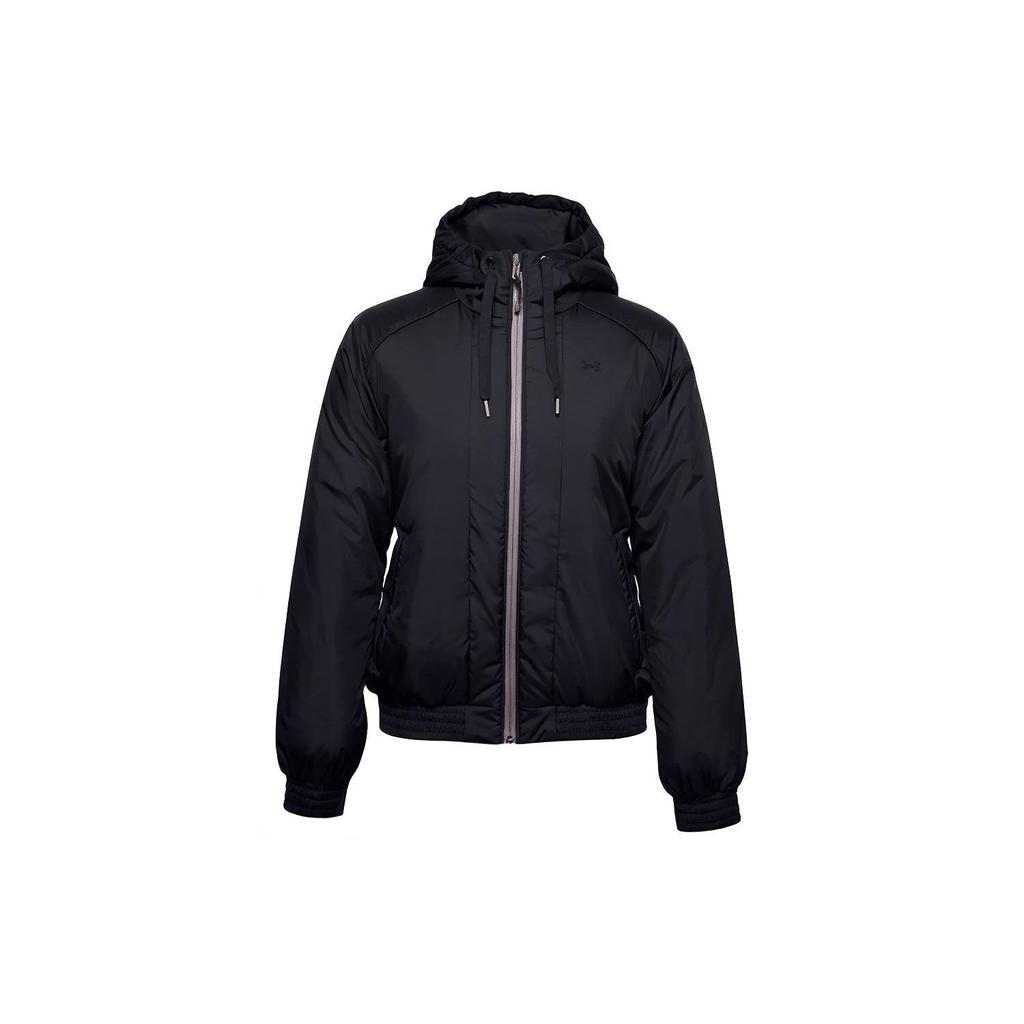 Under Armour Sportstyle Insulated Windproof Warm Woven Solid Color Hooded Jacket Women Jacket Black 1355839-001