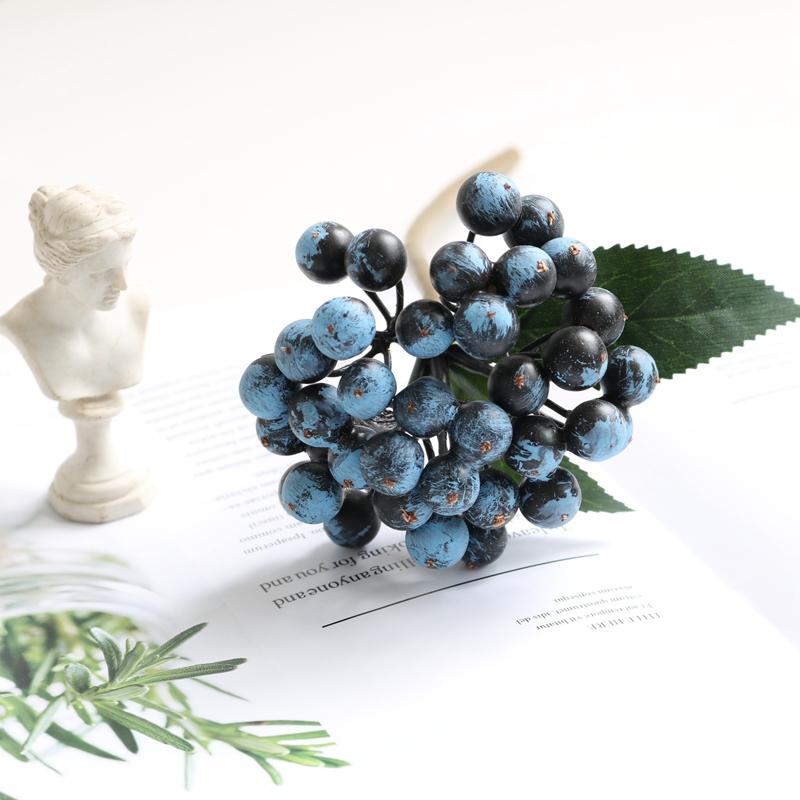 Berry Artificial Flowers Bouqute Plastic Fake Flowers For Home Decor Christmas Garden Wedding Decoration Faux Plant Accessories
