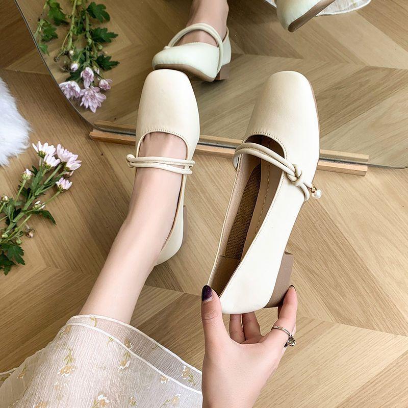 French Soft-soled Temperament Versatile Mary Jane Evening Single Shoes Women's Spring and Autumn New Skirt Low Heel Light Mouth Ladyshoes