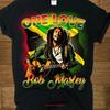 Bob Marley One Love Schwarzes T-Shirt Größe 2XL Reggae Vintage Atmungsaktiv Mann Designer Kleidung Streetwear Bequem