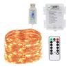 USB-Powered Colorful LED Copper String Lights with Remote & Eight Modes - Waterproof Decor for Live Broadcasts