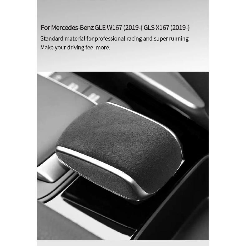 Made of Alcantara For Mercedes-Benz GLE W167 GLS X167 Gear Shift Knob Boot Cover Trim Stickers Car lnterior Tuning Accessories