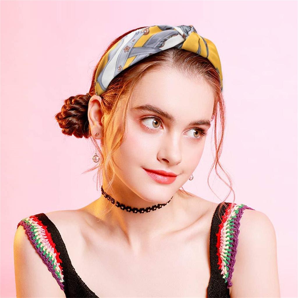 Wire Knotted Headband Knot Turban Headband Bowknot Bows Wide Headwrap Elastic Hair Accessories For Women
