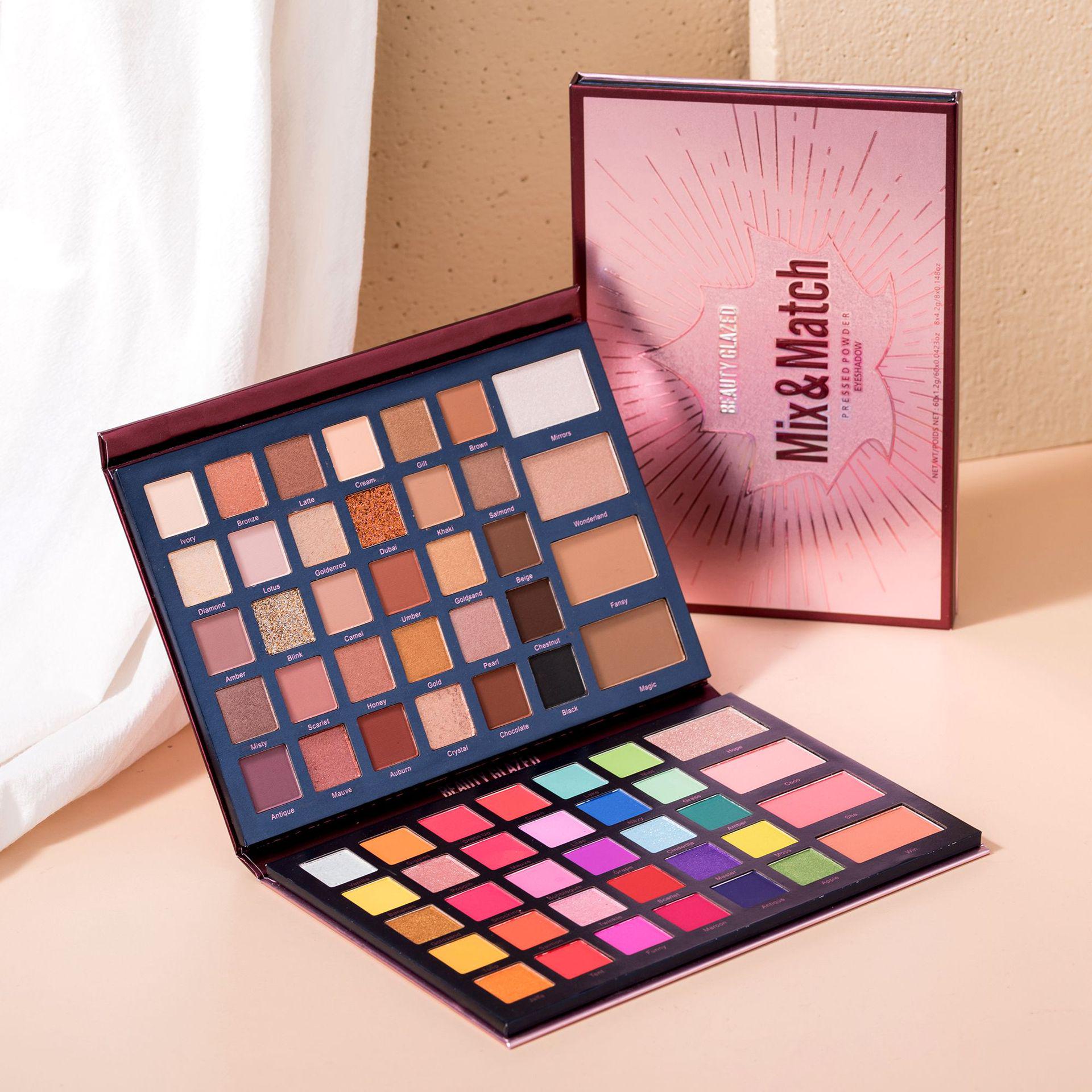

Оригінальна палетка тіней для повік Genuine Beauty на 63 кольори з подвійними дверцятами - З мерехтливими та матовими відтінками для студентів та сценічного макіяжу.