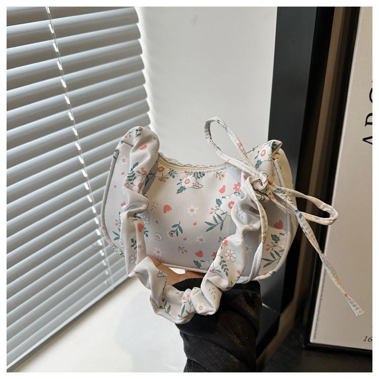 Floral Minimalist Underarm Bag, Cross-border New Single-shoulder Bag, Japanese Sweet Country Style Handbag, Small Bag, Nyl Bag