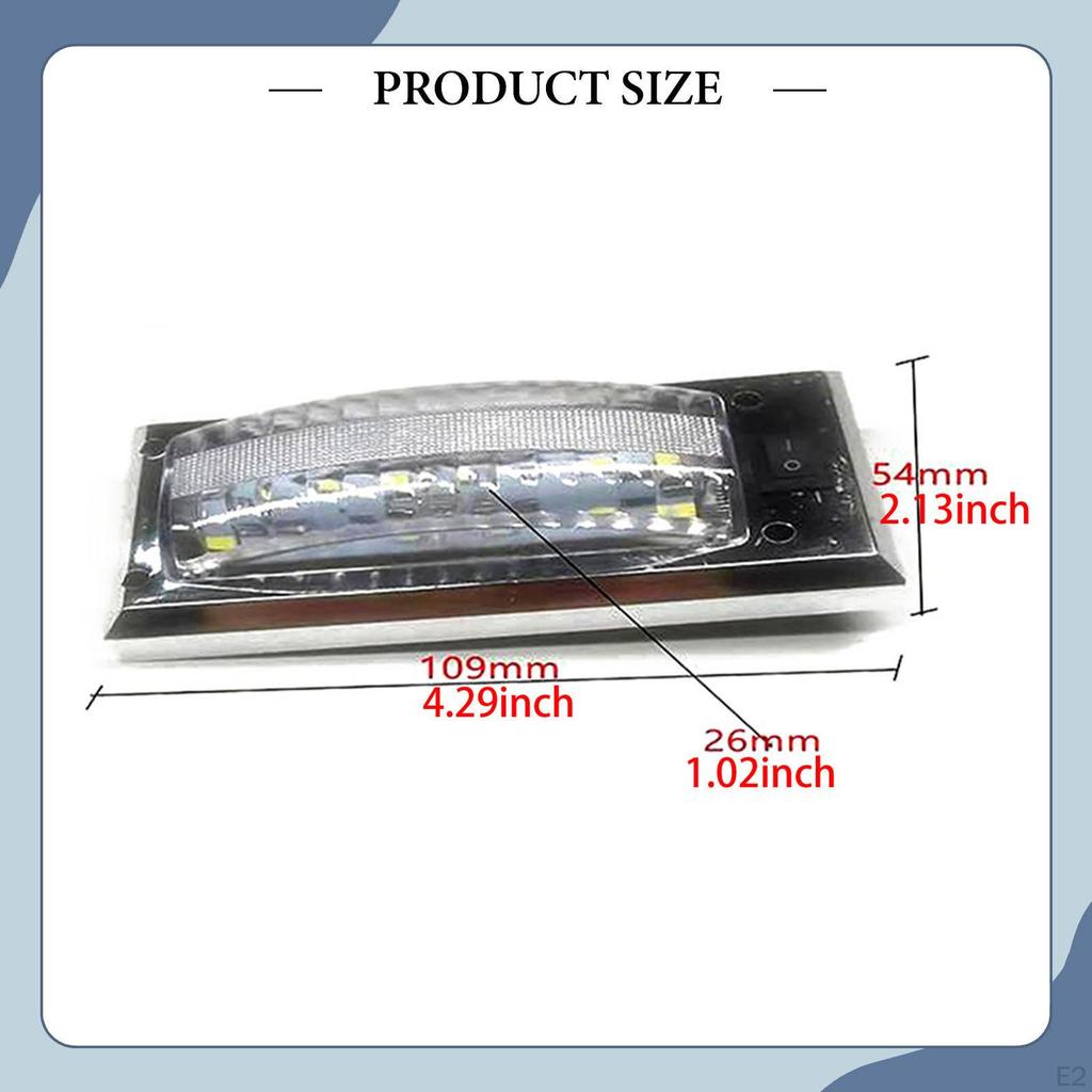 Car Ceiling Light Vehicle Lighting Bright with Roof Interior for Back Trunk Trailer Rv
