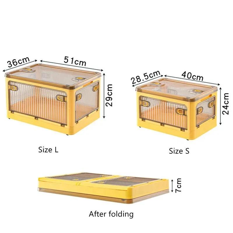 Large Capacity Storage Box Foldable Closet Organizer Stackable Sundries Organizer with Wheels Home Storage Books Snack Toy Bin