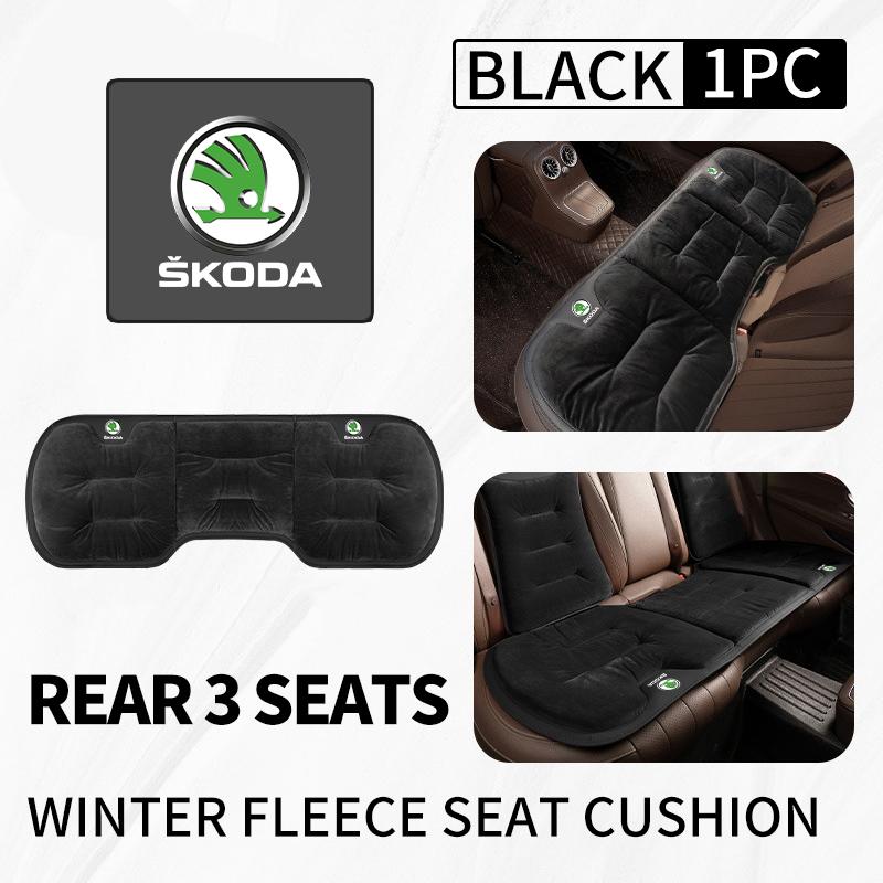 OENU7 For Skoda Flannel Warm Car Seat Anti Slip Cover Chair Front Rear Cushion Pad Octavia Superb RAPID FABIA KAMIQ KAROQ KODIAQ YETI