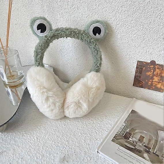 1 Pack Cute Animal Frog Earmuffs Girls Women Winter Warm Ear Covers Foldable Faux Fur Plush Earmuffs Warmers
