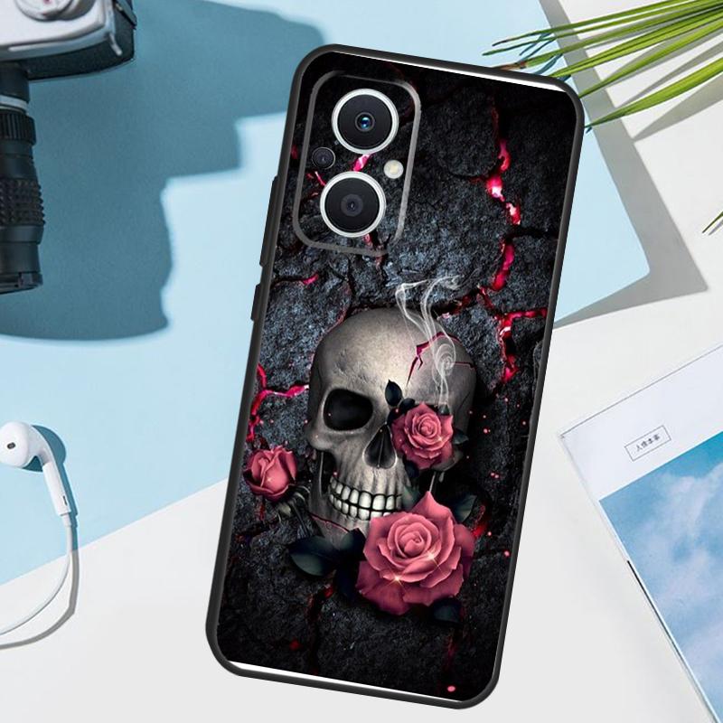 Gothic Fashion Skull Cover For OPPO Reno 12F 11F 13F 14F 8T 7 8 Lite 10 11 12 13 14 OPPO Find X9 X8 X6 X5 Pro Case