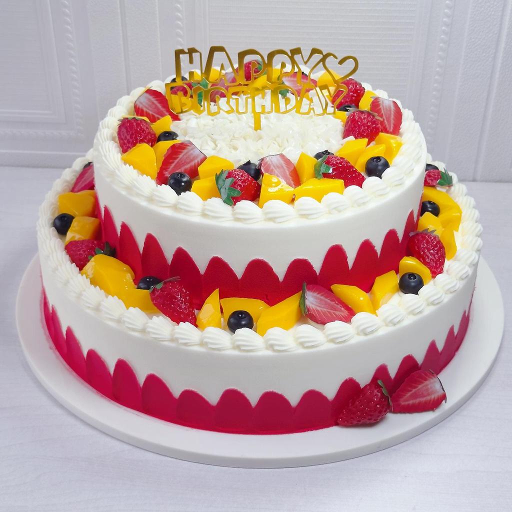 2025 Europäisches zweistöckiges Obstkuchenmodell für Ausstellungszwecke