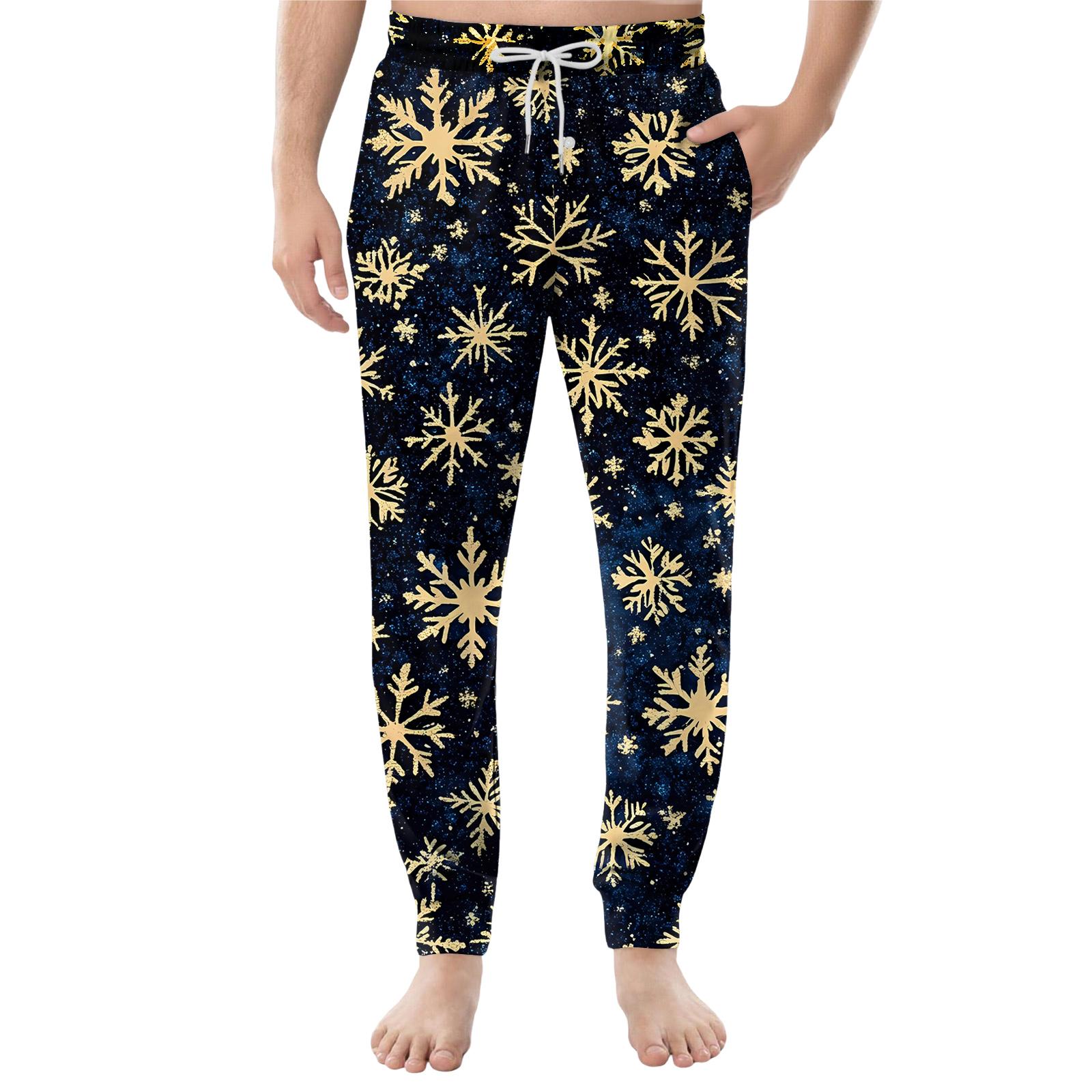 

Мужские повседневные брюки с карманами на кулиске и манжетами, домашние брюки для сна XXL тёмно-синий