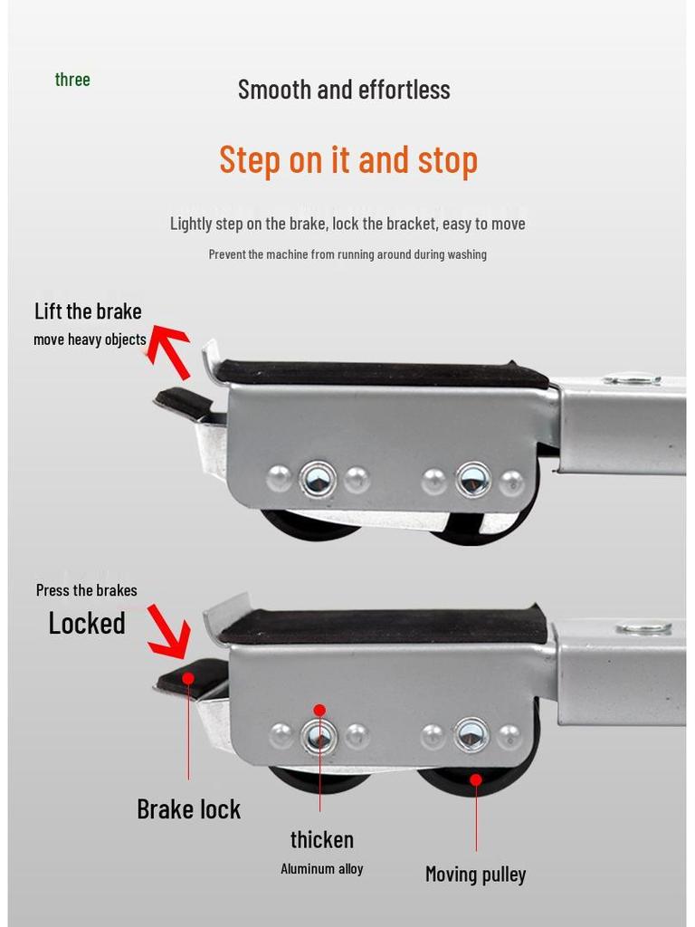 Universal Adjustable Appliance Base with Wheels (Washing Machine, Refrigerator, Coffee Table)