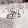Luxury Crown Valentine'S Day Ring, Micro V-Shaped Love Ring Kuaishou Internet Celebrity