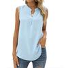 European & American Women's Fashion: Spring/Summer Solid Color V-Neck Sleeveless Shirt with Lace Trim