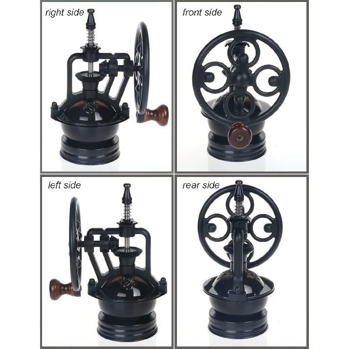 Manual Coffee Grinder, Mason Jar Lid Manual Coffee Grinder, Vintage Style Manual Coffee Bean Grinder, Fits Mason Jar Regular Mouth Size 70mm (Black)